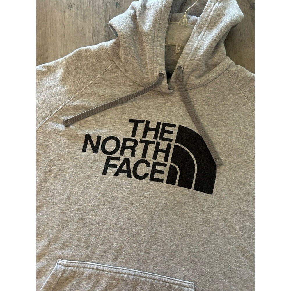 The North Face Hoodie Sweatshirt Women's XL Gray Black Logo Pocket